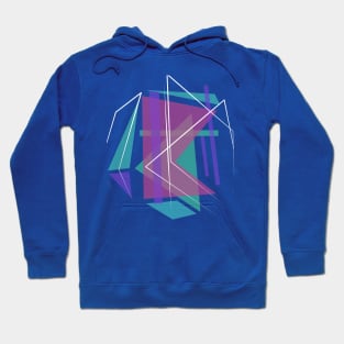 Geometric triangles pink and purple Hoodie